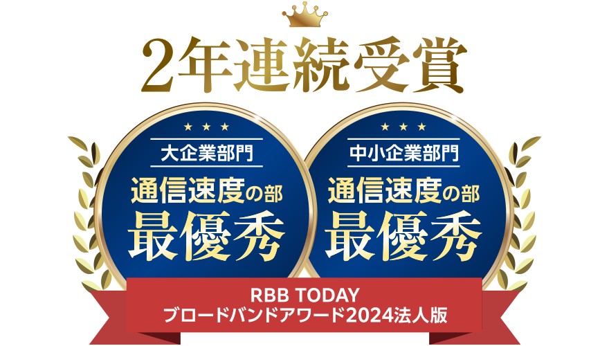 RBB TODAY ブロードバンドアワード 2024 法人版受賞